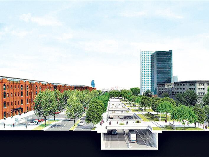 La autopista central será una trinchera para uso exclusivo de micros y camiones.