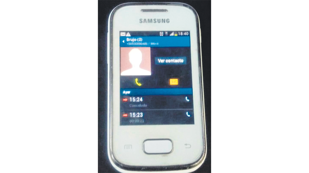 El celular de Garzí donde consta el llamado que hizo a su amigo Santiago Maldonado.
