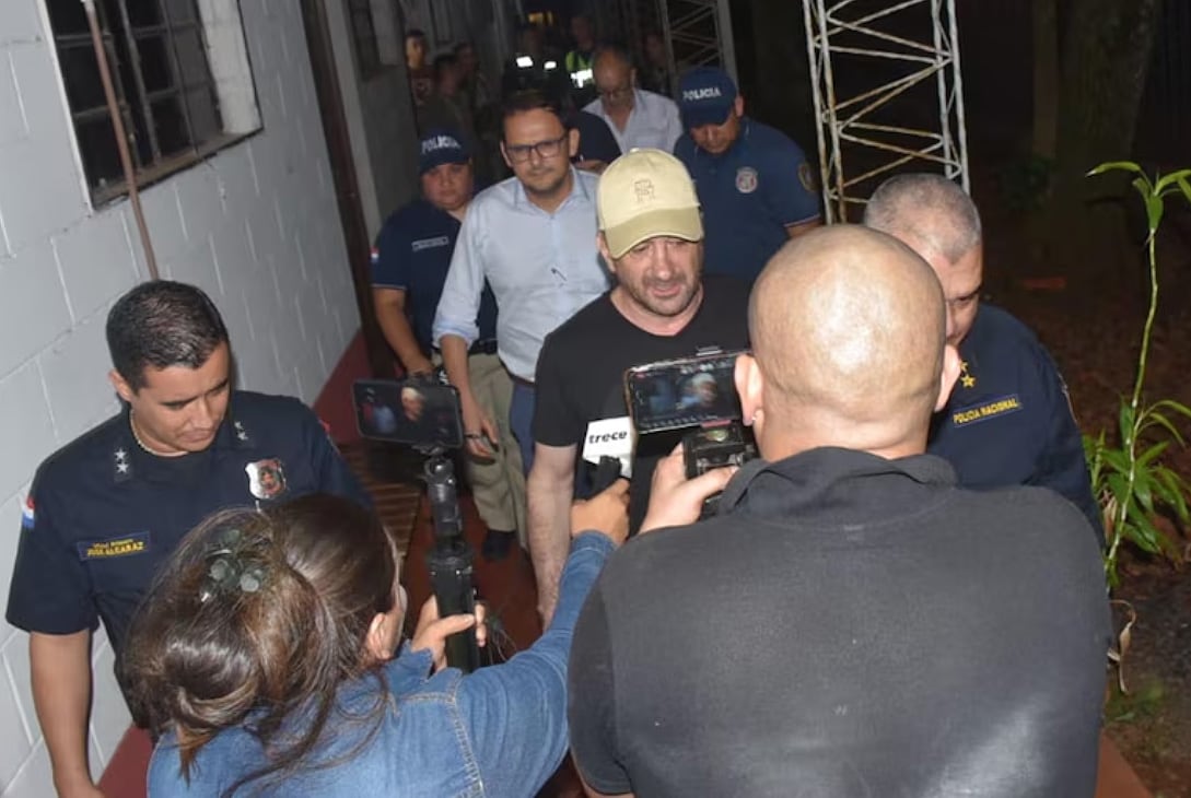 Kueider durante su detención en Ciudad del Este, Paraguay.
