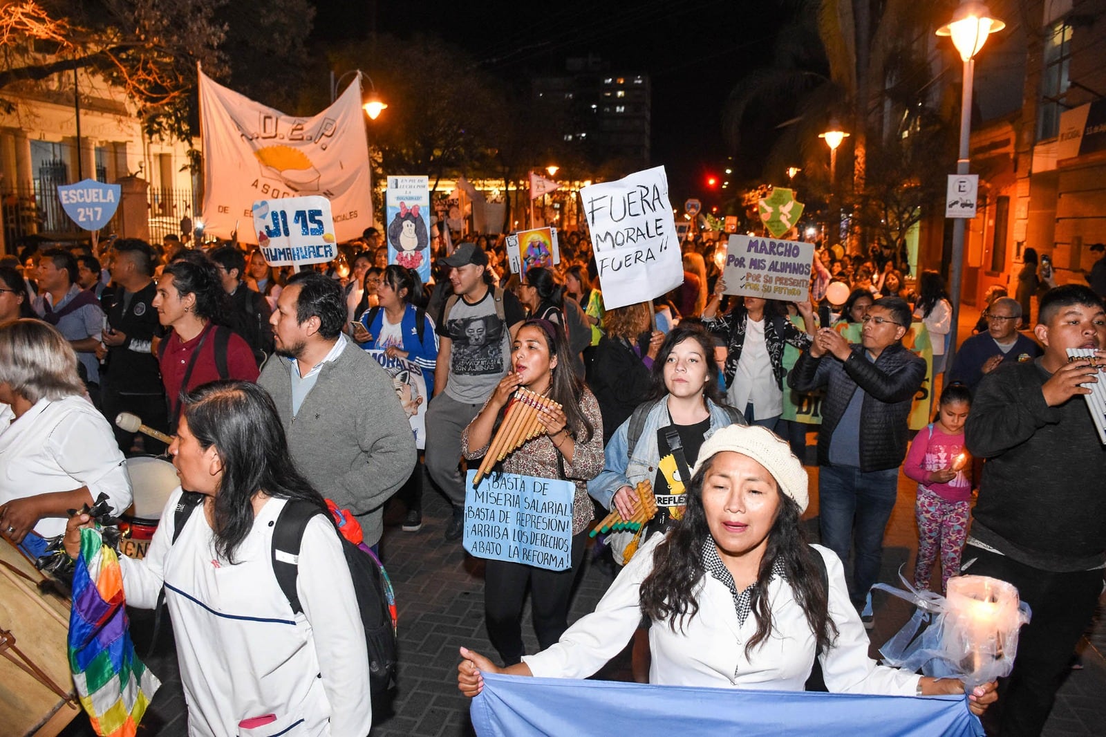 Una de las marchas realizadas en los últimos días, en rechazo a la reforma constitucional y las medidas represivas de Morales.