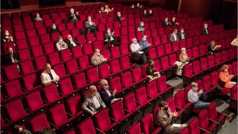 Por cada butaca ocupada se deberán dejar libres otras dos butacas a cada lado y las que se encuentren adelante y detrás de las mismas.