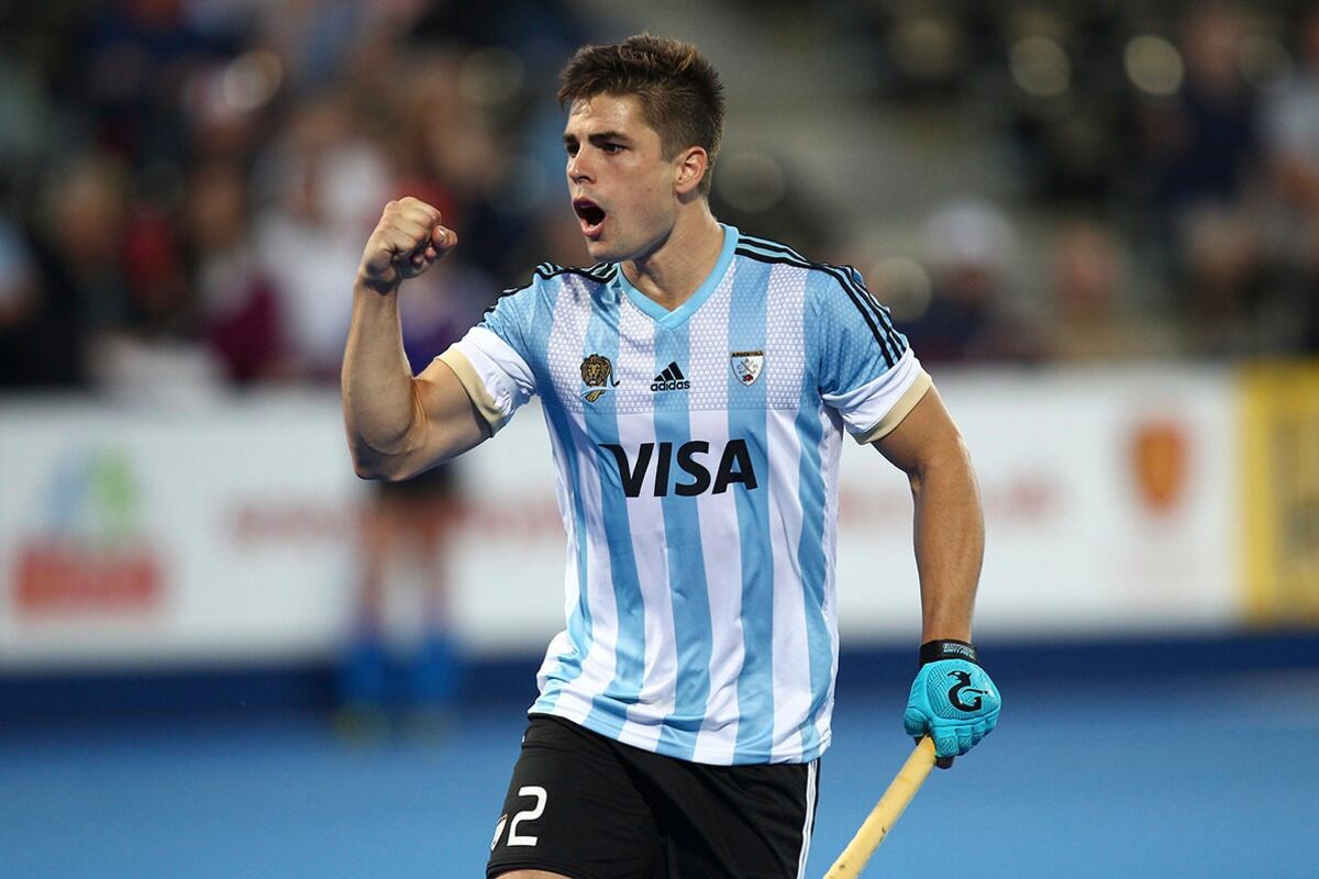 Gonzalo Peillat festejando un gol con la Selección Argentina.
