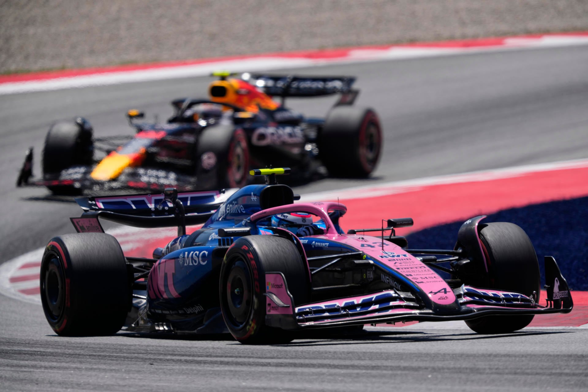 Colapinto en acción, en el circuito de Montmeló