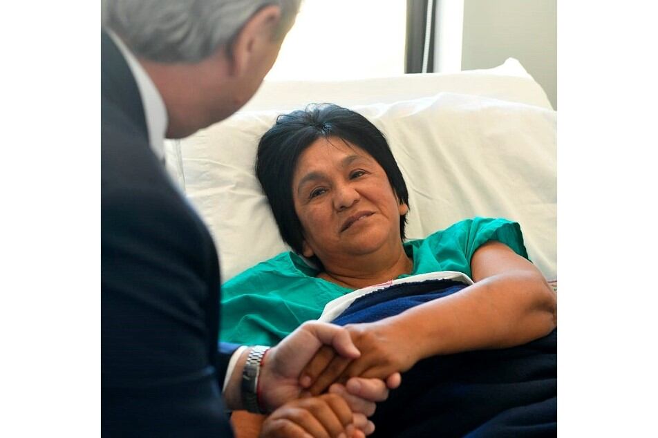 Alberto Fernández visitó en la clínica a Milagro Sala.