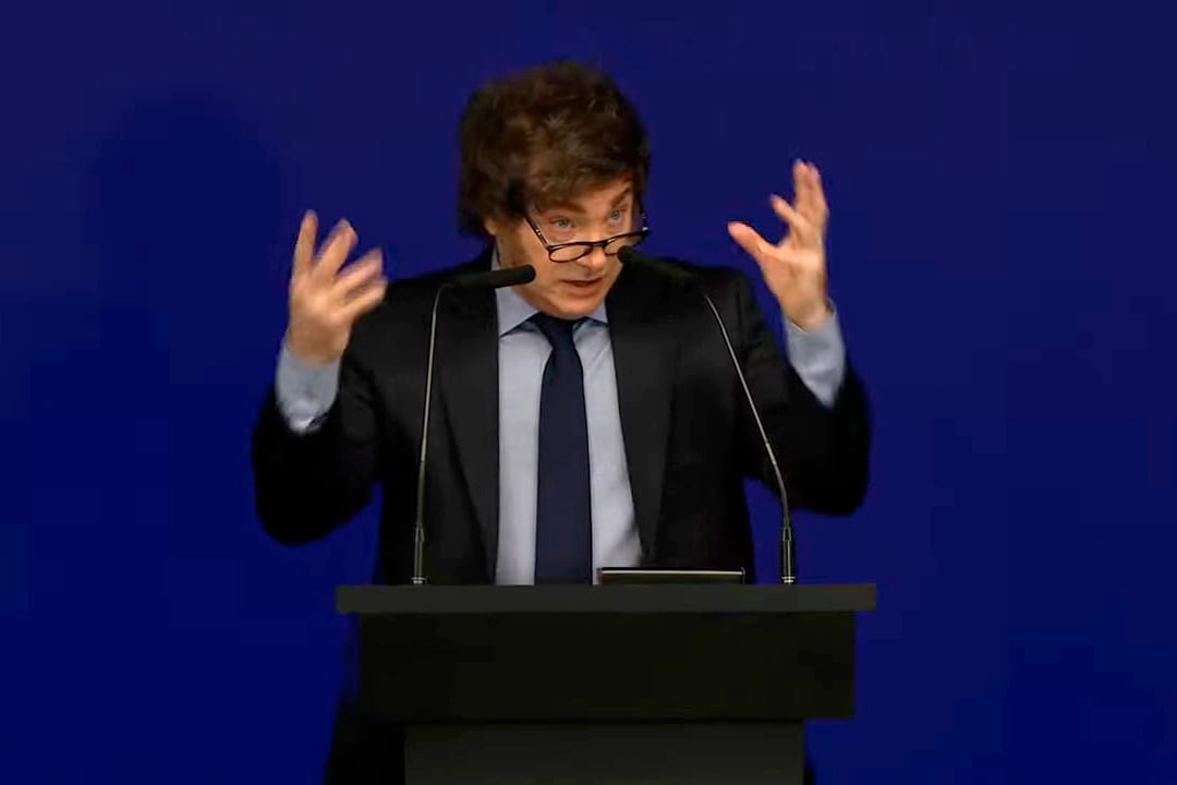 "Seremos cada día más ricos", dijo Milei, mirando a los empresarios.