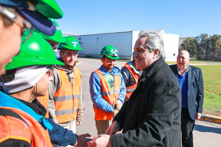 Alberto Fernández, ayer, de campaña en Córdoba. 