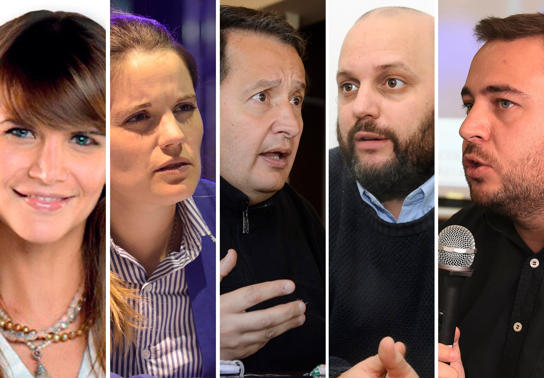 Granata, Tepp, Del Frade, Crivaro y Ghione, los candidatos que quedaron afuera del debate televisado.