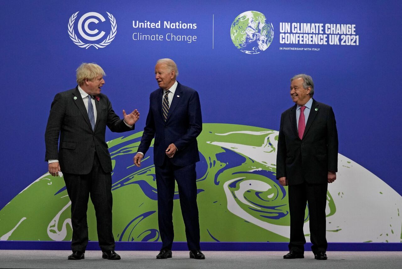 Johnson, Biden y Guterres.