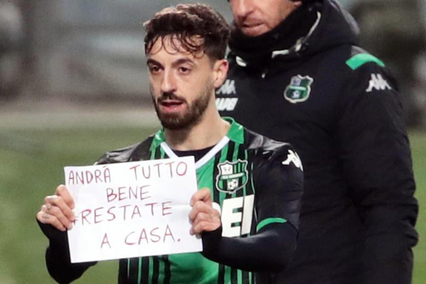 El festejo de Caputo para el 1-0.