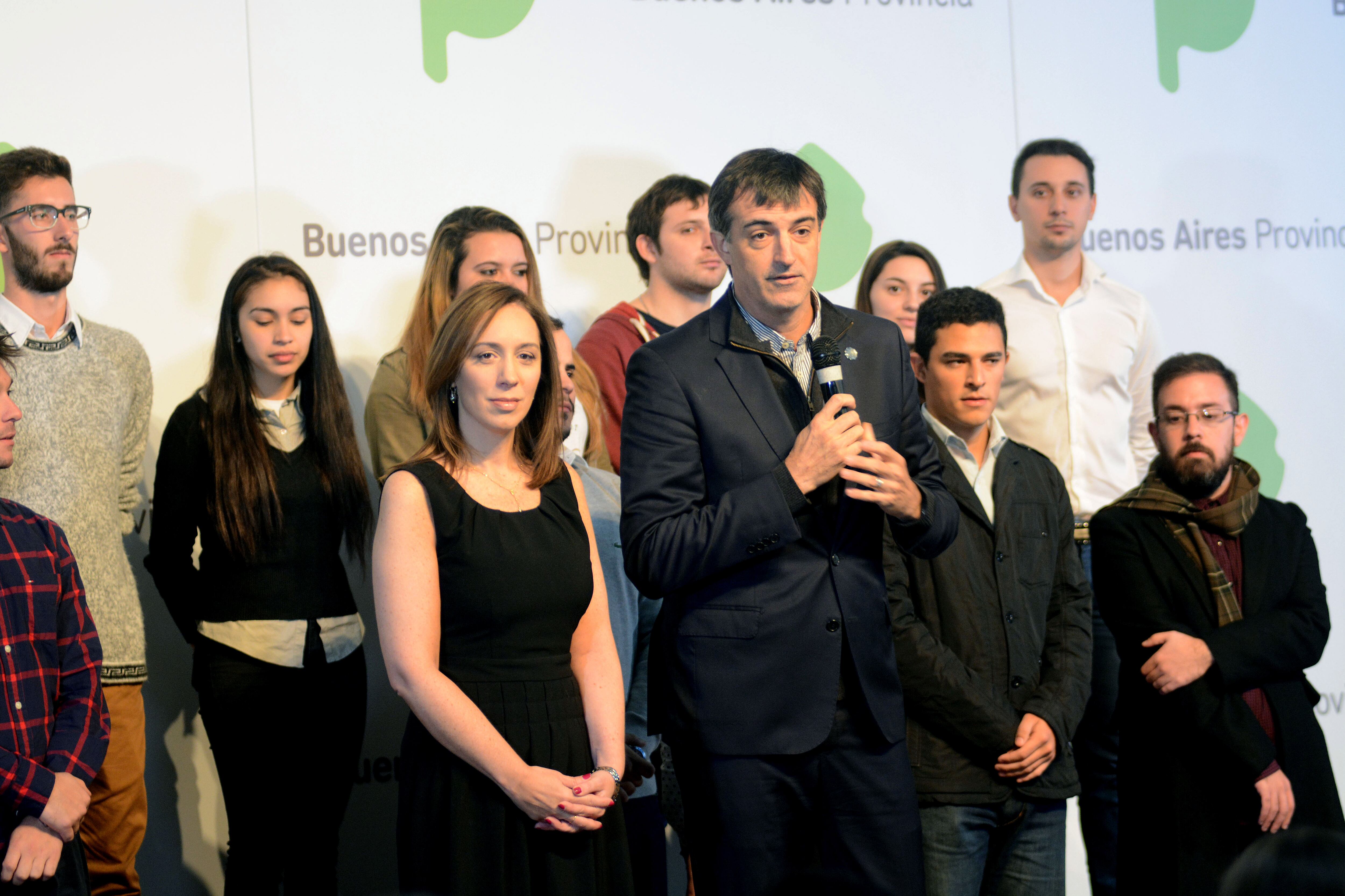 Vidal y Bullrich en una primera foto de campaña en la provincia de Buenos Aires.