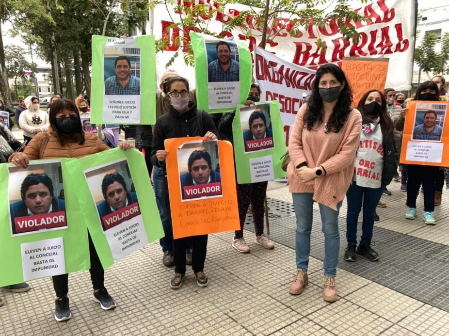 Ledesma durante una de las marchas que organizó para visibilizar su situación.