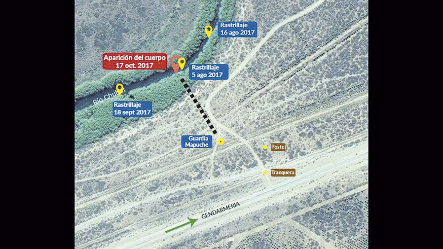 El mapa aportado por la familia Maldonado.