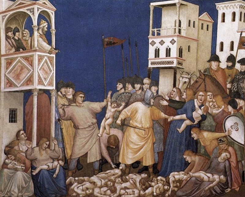 La "Matanza de los Inocentes" representada por el pintor italiano Giotto di Bondone en la basílica de inferior de San Francisco de Asis, en la provincia de Umbria, Italia. (Foto: Web Gallery of Art)