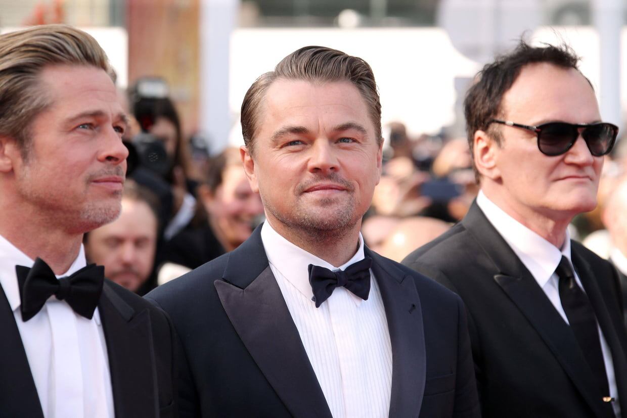 Brad Pitt, Leonardo Di Caprio y Quentin Tarantino en la alfombra roja de Cannes.