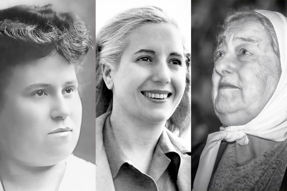 Lanteri, Evita y Bonafini, tres mujeres bonaerenses que fueron baluartes de sus luchas.