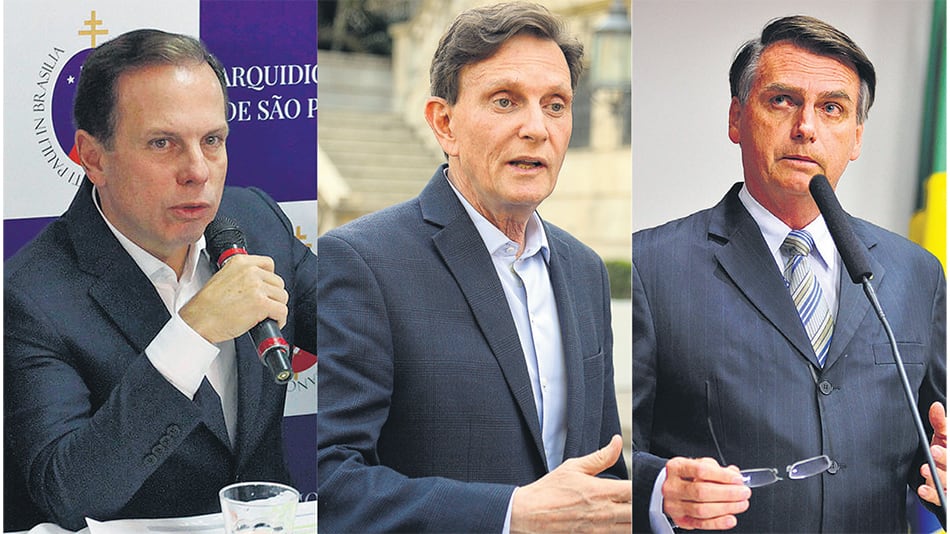 Joao Doria, Marcelo Crivella y Jair Bolsonaro.