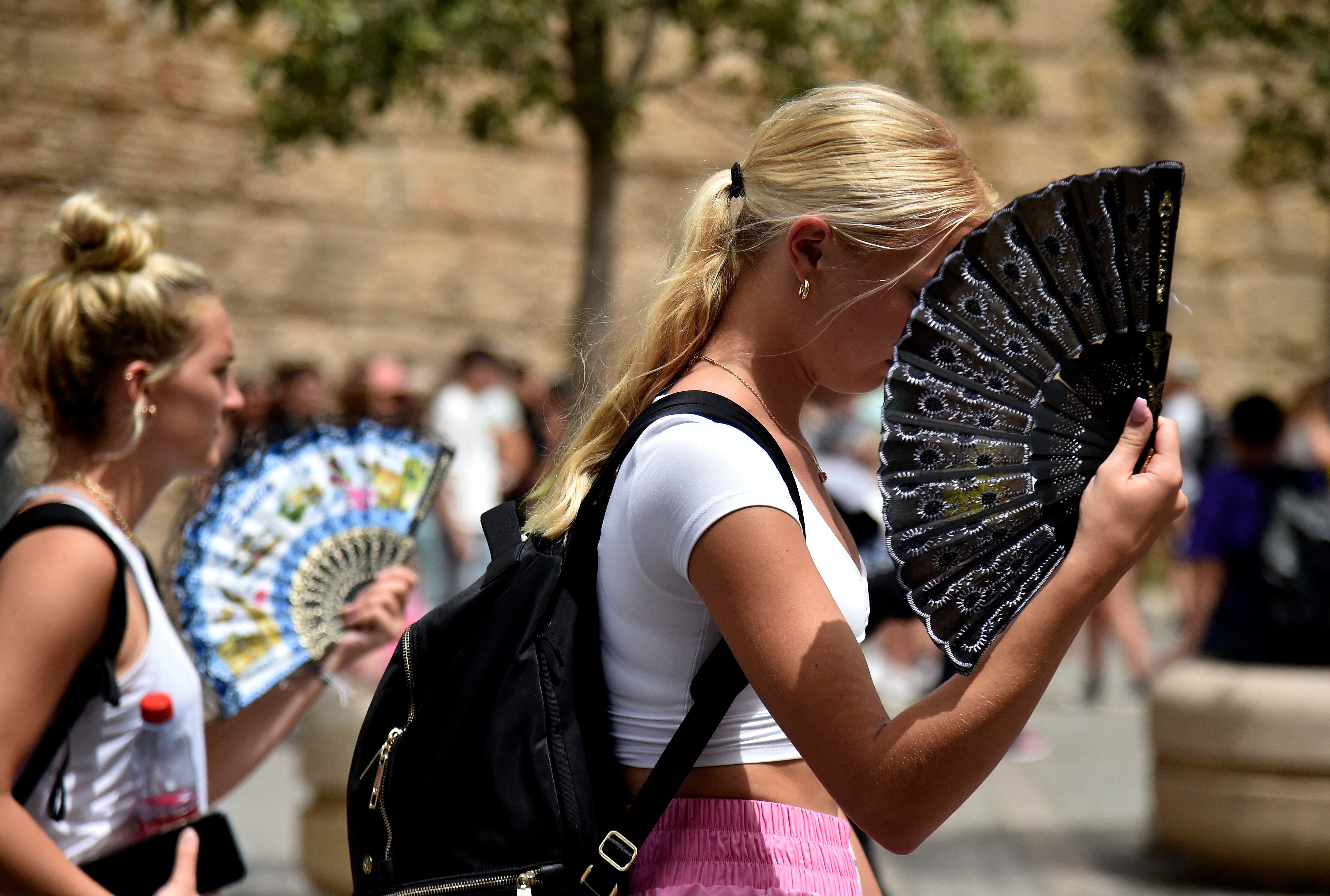 Ola de calor en Sevilla, España. Imagen: AFP.