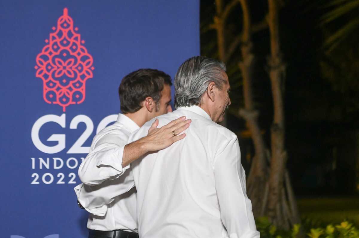 Alberto Fernández y Emmanuel Macron compartieron una cena en el marco de la cumbre del G-20.