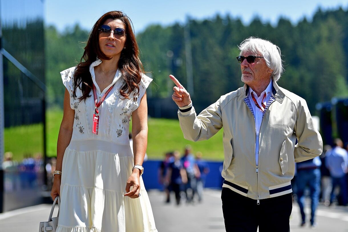 Ecclestone y su esposa brasileña Fabiaba Flosi.