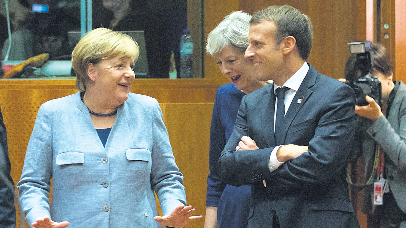 Merkel, May y Macron, en Bruselas para el comienzo de la cumbre de la Unión Europea.