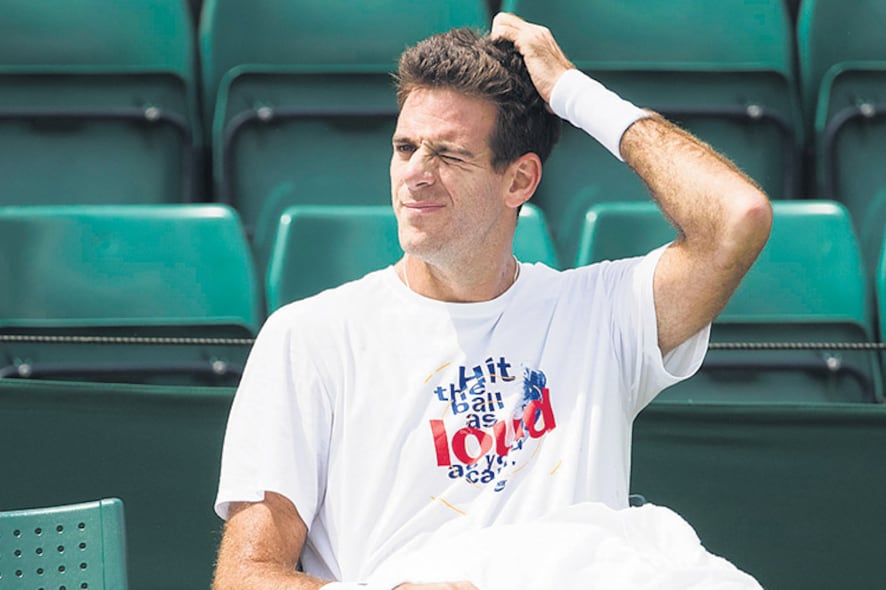 Juan Martín Del Potro en Wimbledon, el año pasado fue eliminado en tercera ronda.