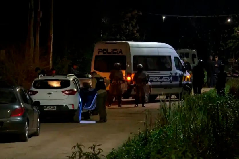 La policia uruguaya en el lugar de los hechos