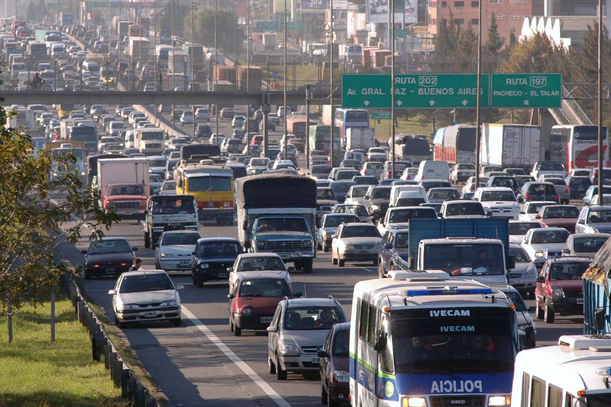 Embotellamiento en Panamericana. Imagen: NA.