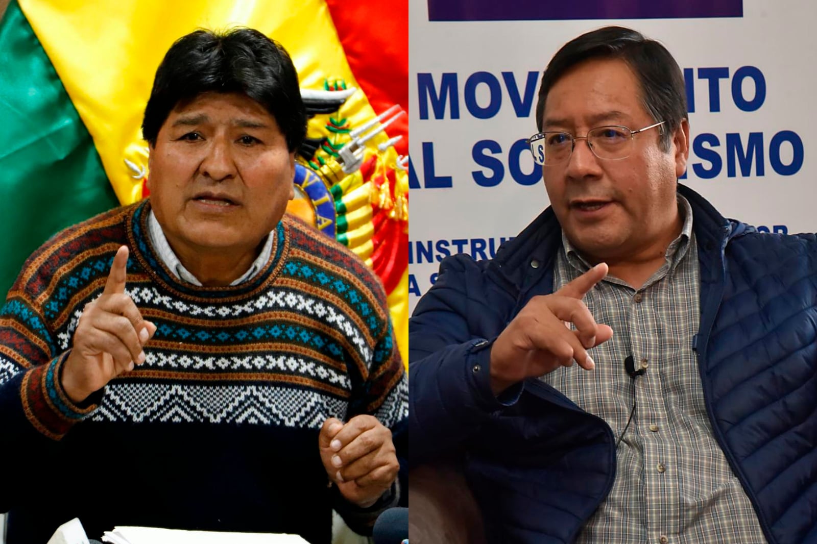 Evo Morales y Luis Arce