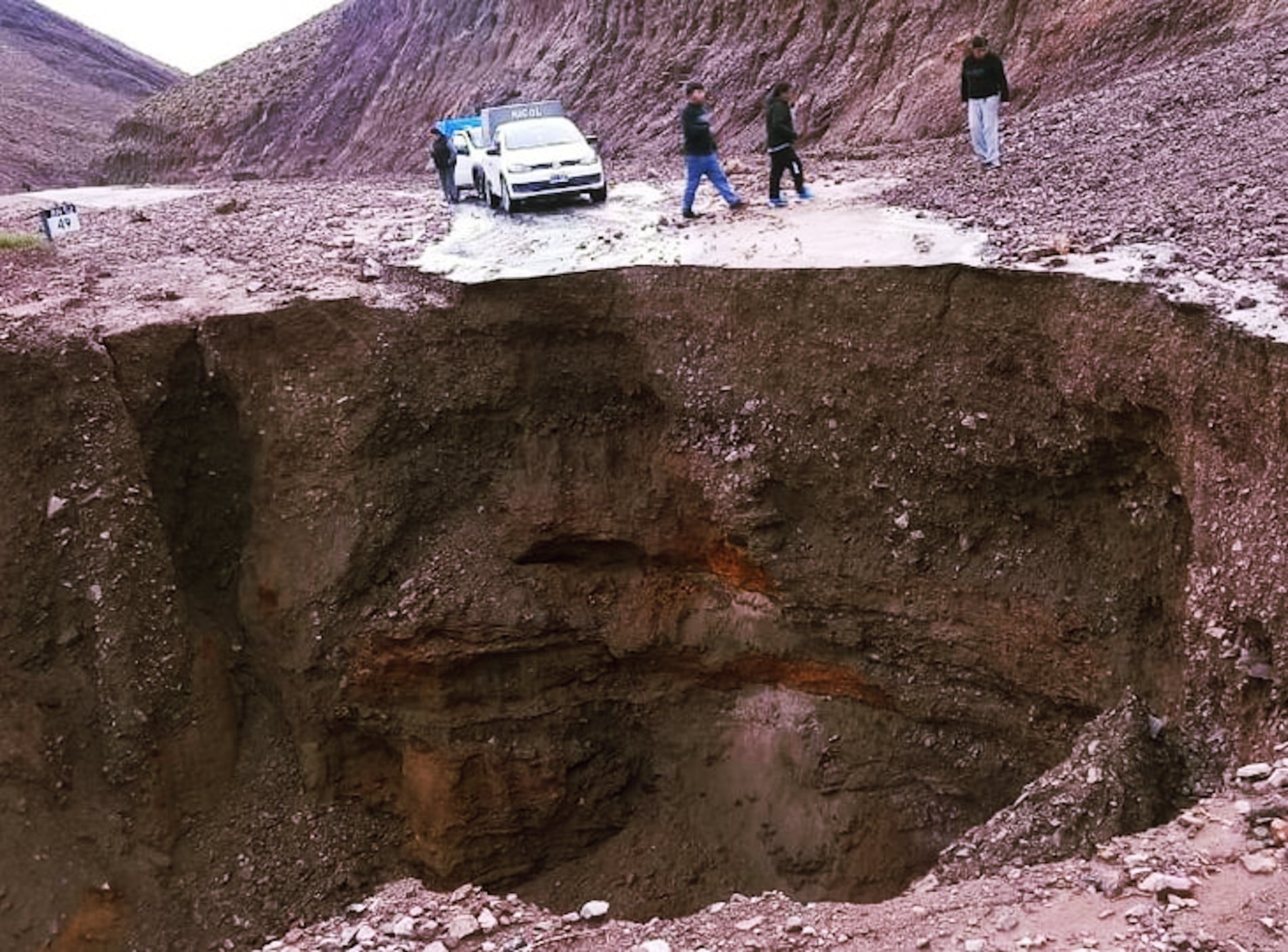 La ruta nacional 52, en la Cuesta de Lipán. 