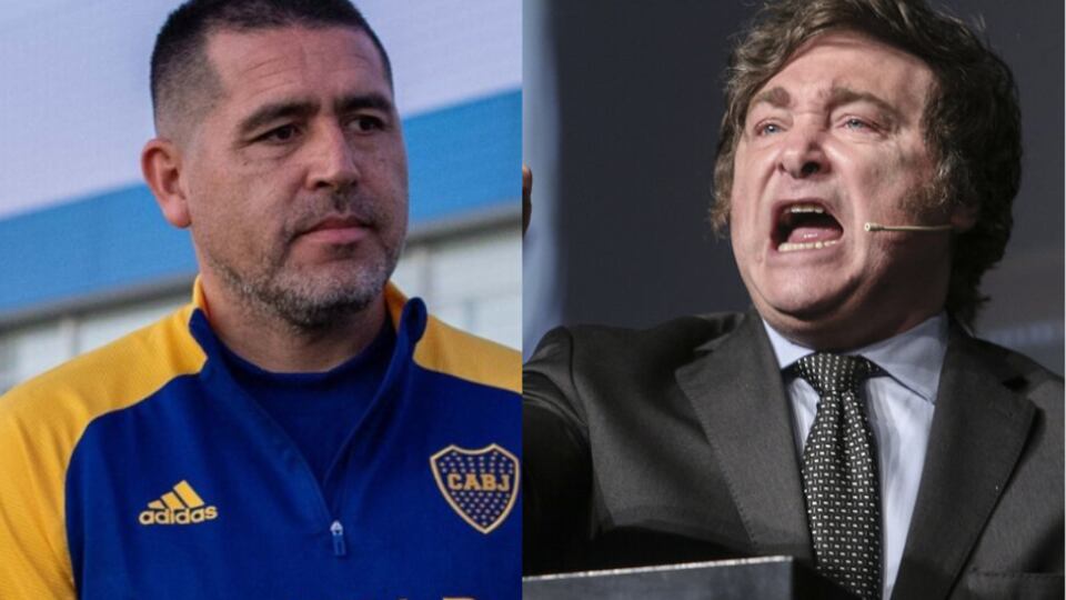 Roman Riquelme y Javier Milei quien puso su "motosierra" a favor de Macri.