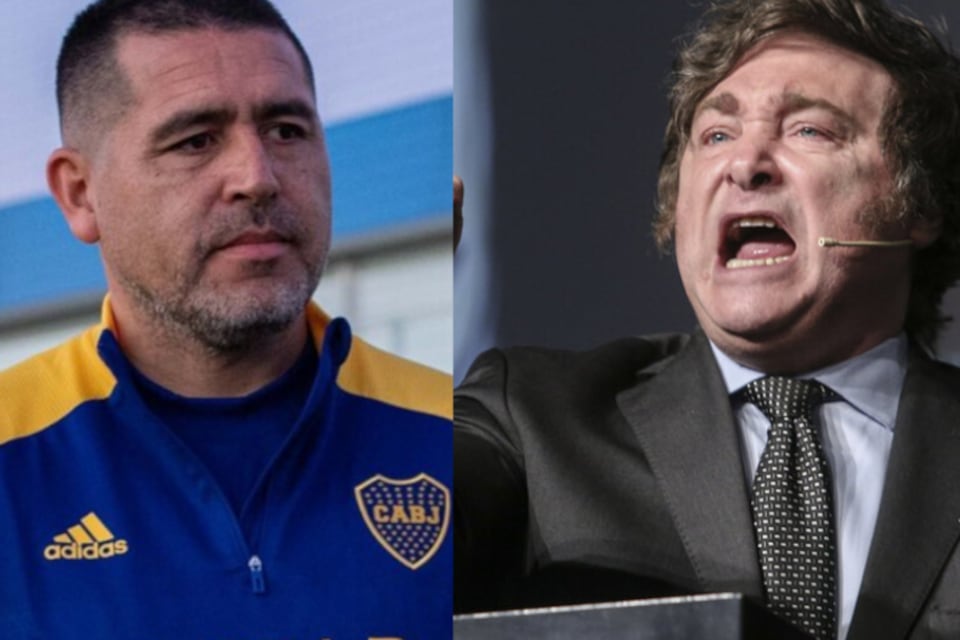 Roman Riquelme y Javier Milei quien puso su "motosierra" a favor de Macri.