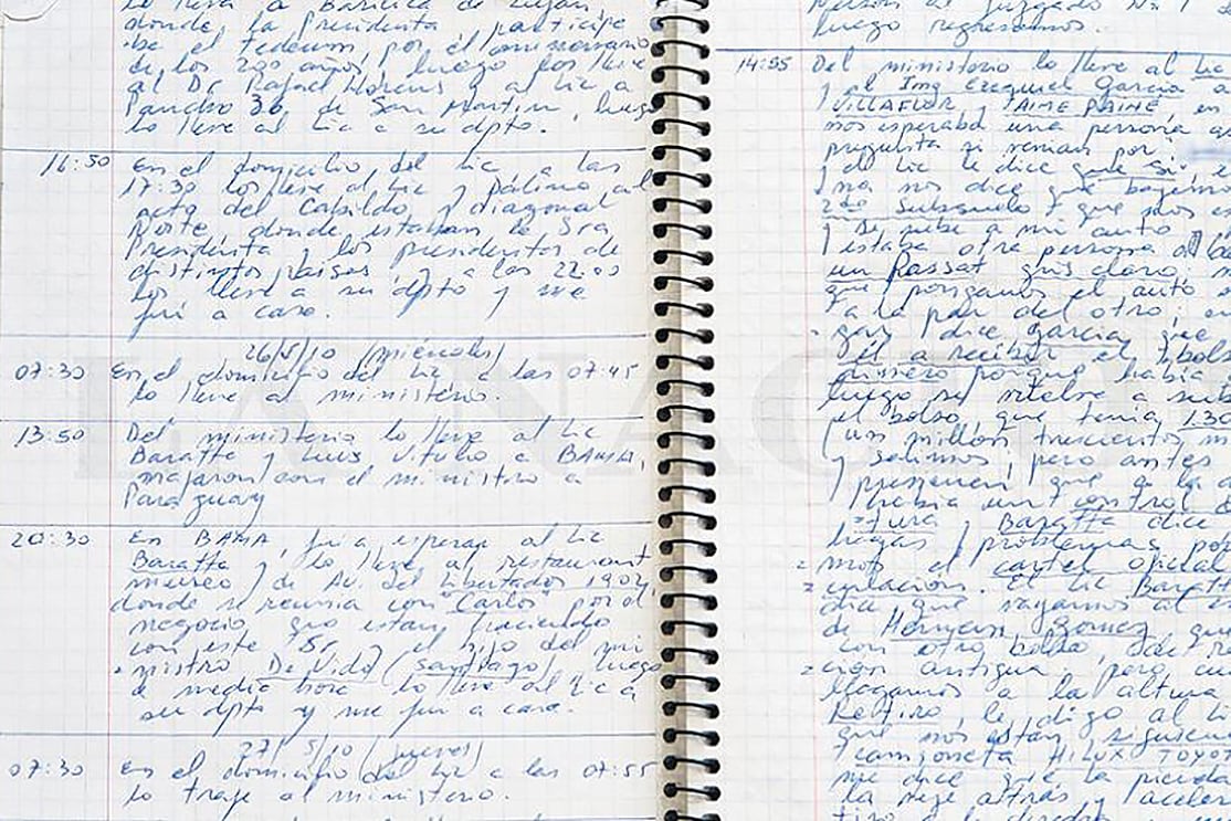 Los peritos de los cuadernos encontraron alrededor de 1500 tachaduras, cambios, enmiendas y correcciones hechas con otra letra.