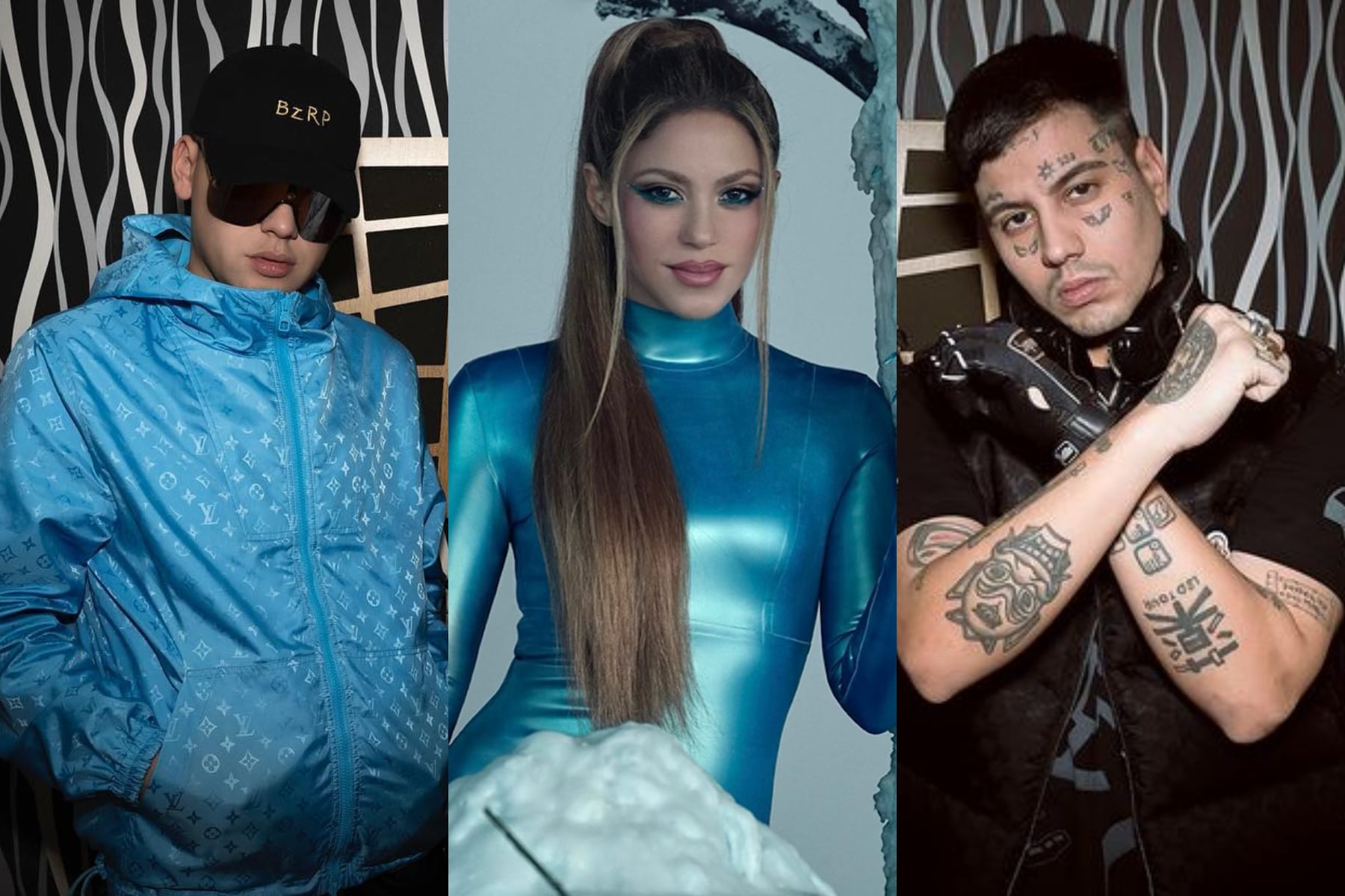 Bizarrap es el artista argentino más escuchado en el mundo en la plataforma de Spotify. Imagen: @bizarrap/ @shakira/ @duki