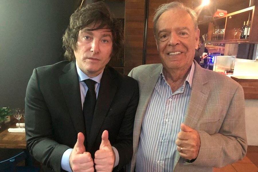Javier Milei junto al ex ministro de Economía de Menem, Roque Fernández.