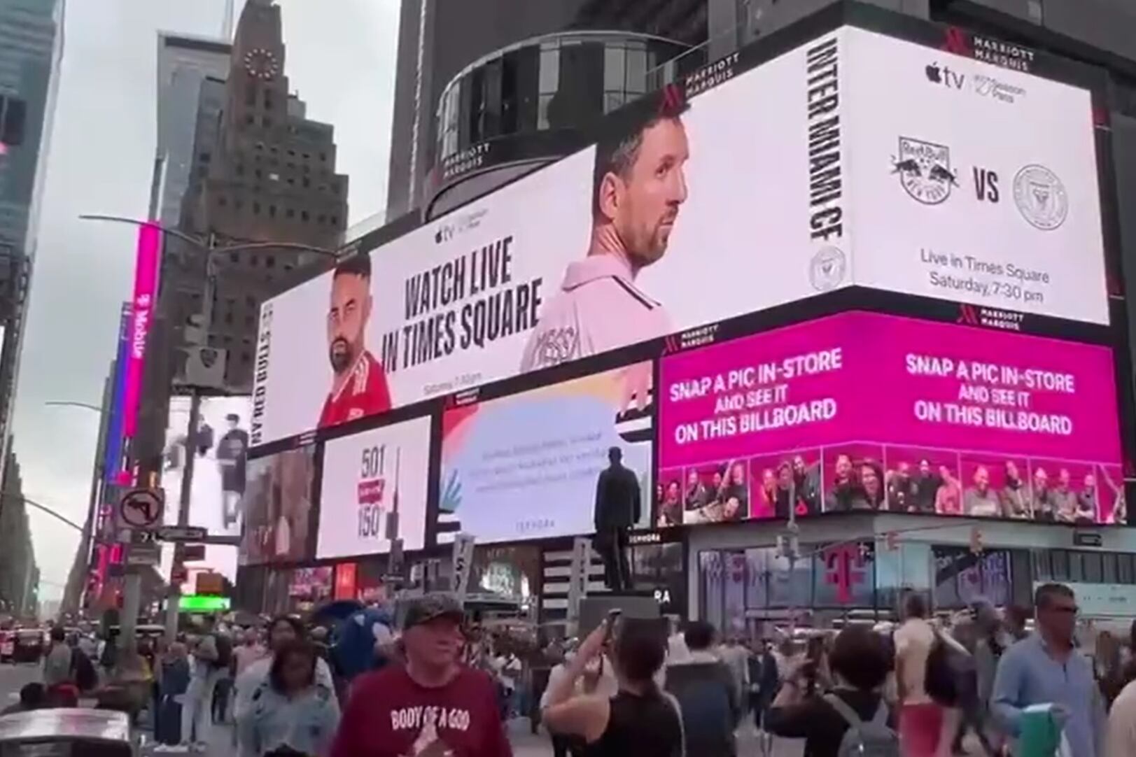 El debut de Messi en la MLS se transmitirá en vivo y gratis por la pantalla del Times Square