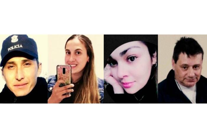 Los policías sospechados, Mario Sosa, Jana Curuhinca, Siomara Flores y Alberto González