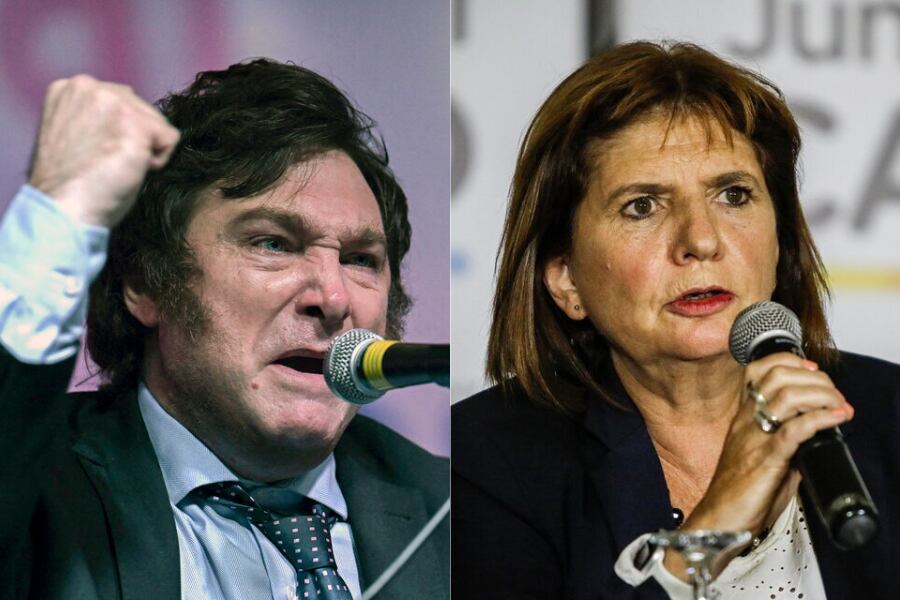 En campaña política, Javier Milei (AFP) y Patricia Bullrich (Leandro Teysseire) prometen ir a fondo con la desregulación laboral.