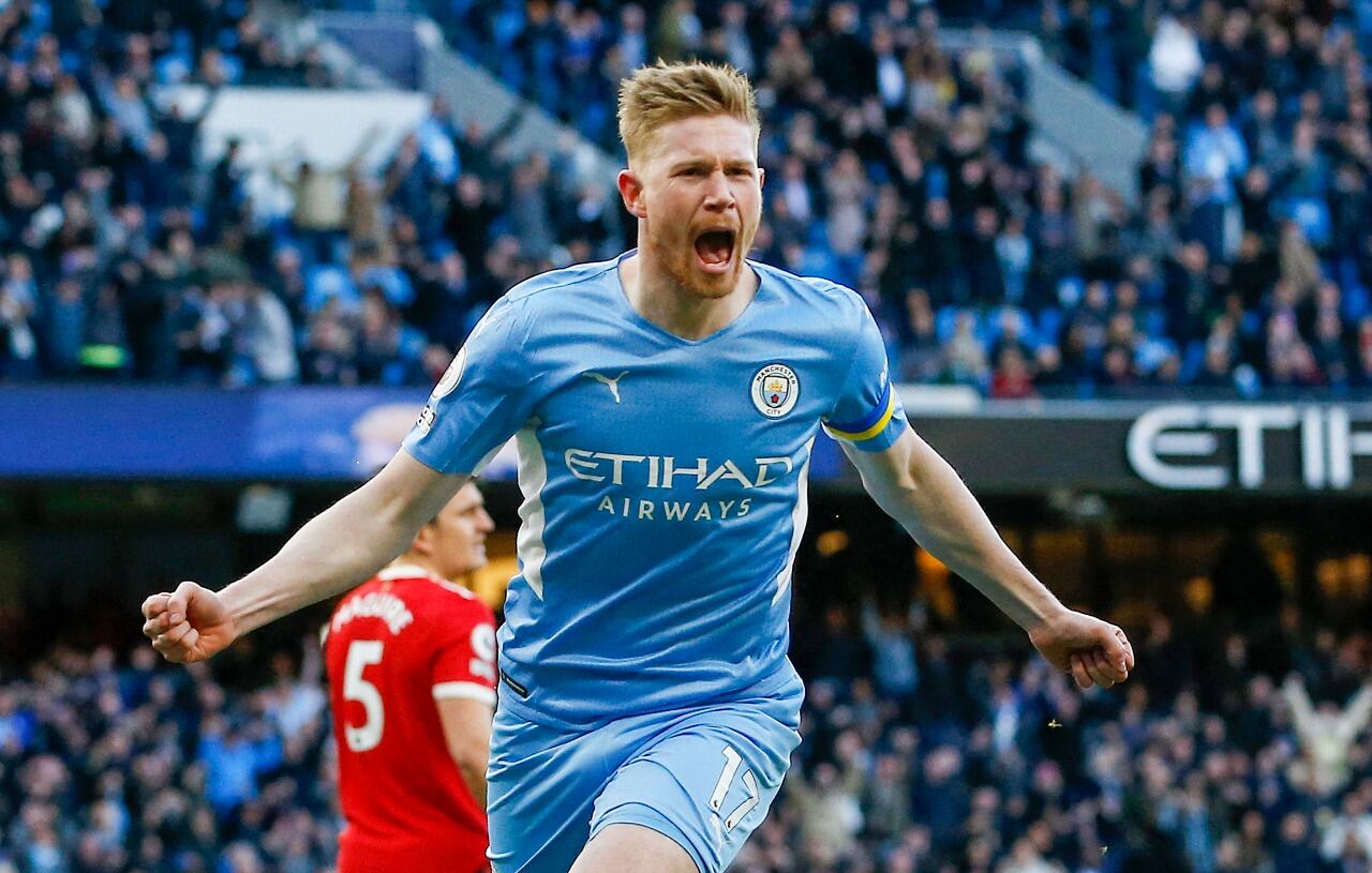 De Bruyne festeja el primer gol para el Manchester City 