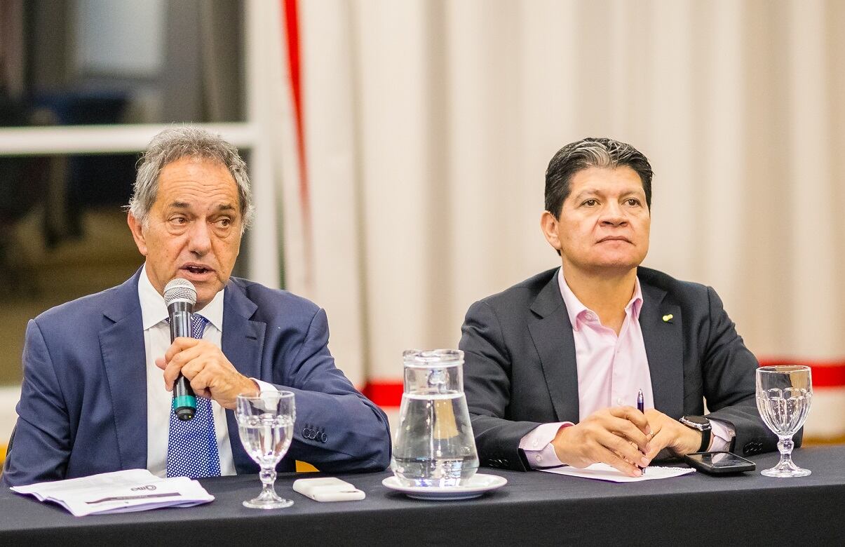 Daniel Scioli, embajador argentino en Brasil junto con el presidente de CAME Alfredo González.