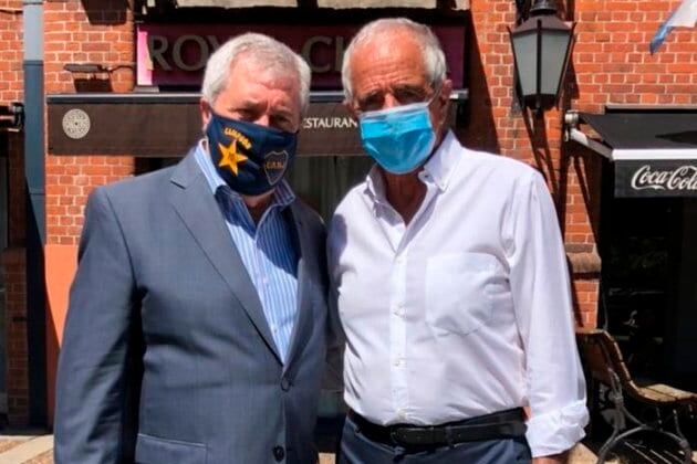 Jorge Ameal y Rodolfo D'Onofrio, fotografiados tras el último encuentro.