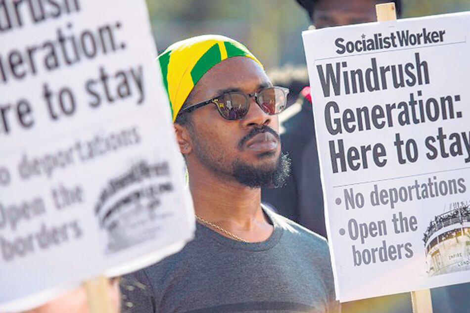 Protesta por el trato del gobierno a la generación Windrush la semana pasada en Londres.