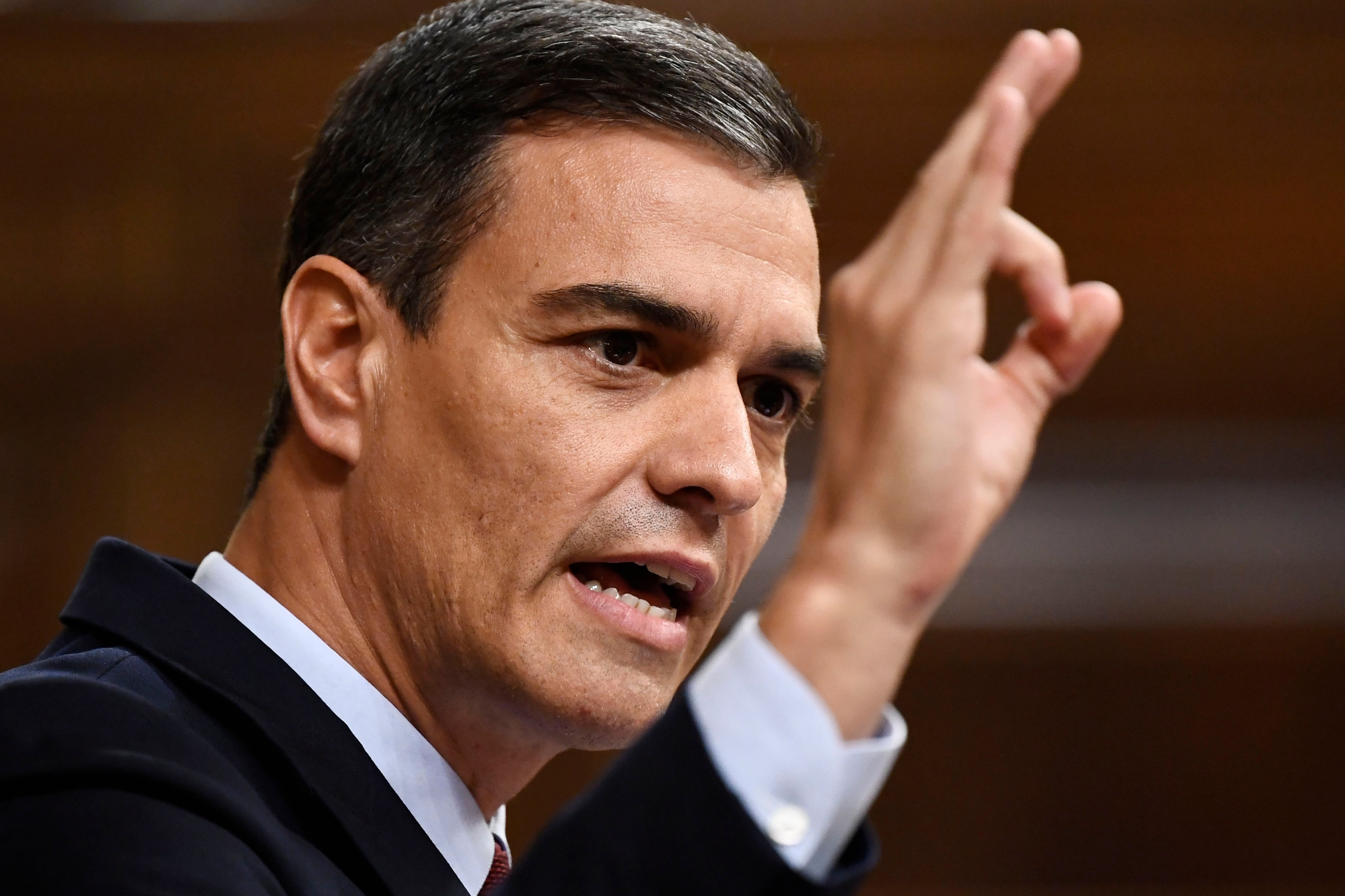 Sánchez presentó su programa de gobierno social y progresista.