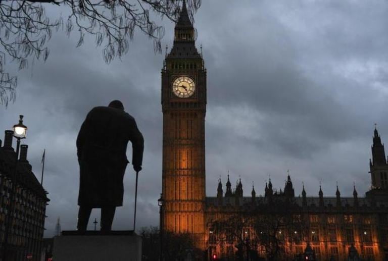 La estatua de Churchill frente al Parlamento, donde el Brexit comenzó su camino.
