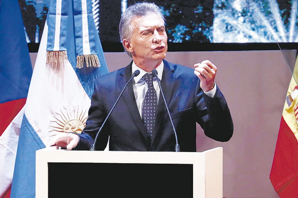 Macri, durante su discurso en Córdoba, en la inauguración del Congreso de la Lengua.