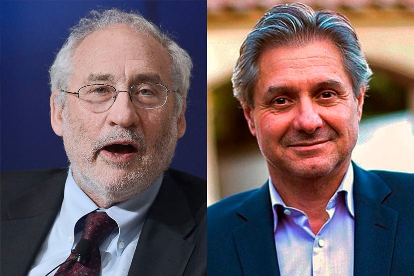 Joseph Stiglitz, galardonado y prestigioso economista estadounidense. José Luis Daza, financista y ladero de Caputo 