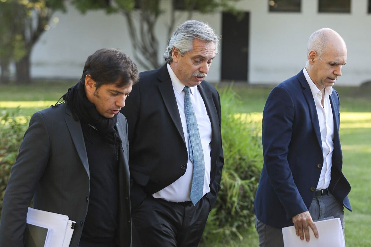 Axel Kicillof, Alberto Fernández y Horacio Rodríguez Larreta