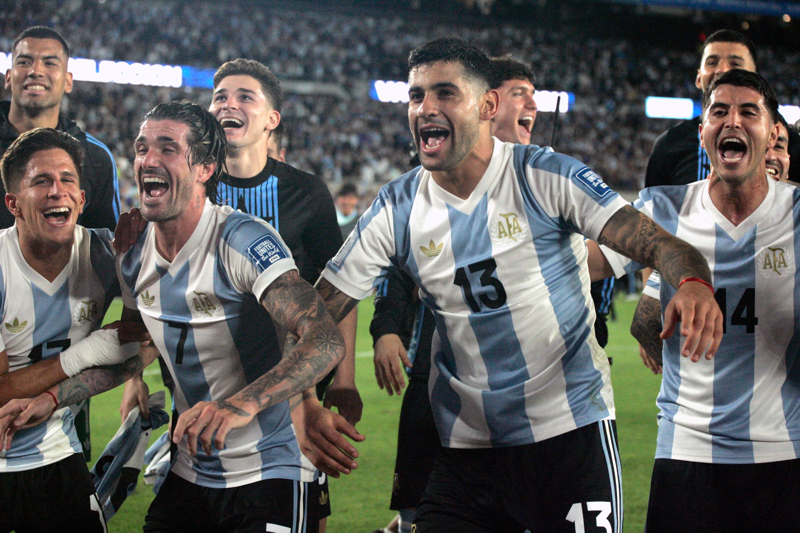 Festejo de la Scaloneta en el Monumental