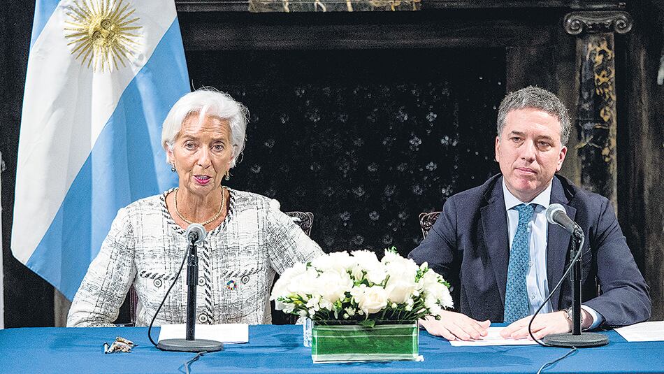 La titular del FMI, Christine Lagarde, y el ministro de Hacienda, Nicolás Dujovne.