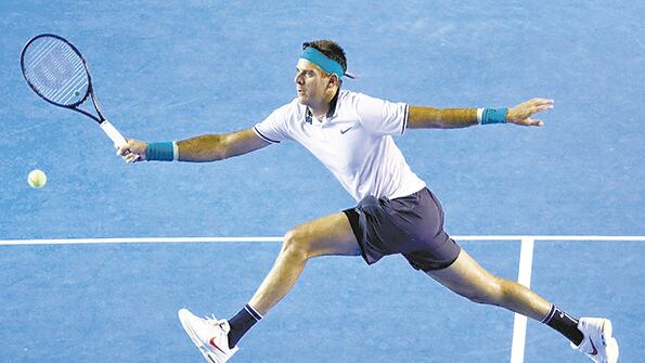 Del Potro ayer en el ATP de Los Cabos, frente a Fognini.