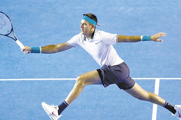 Del Potro ayer en el ATP de Los Cabos, frente a Fognini.